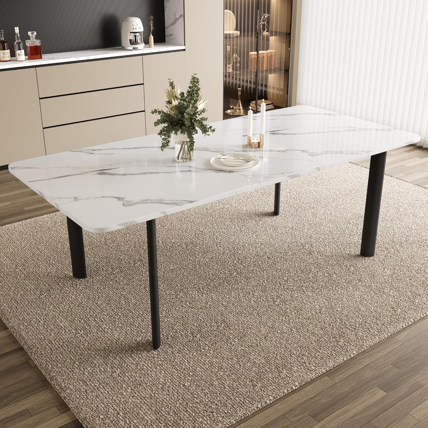 Extendable Dining Table for 6-8 People