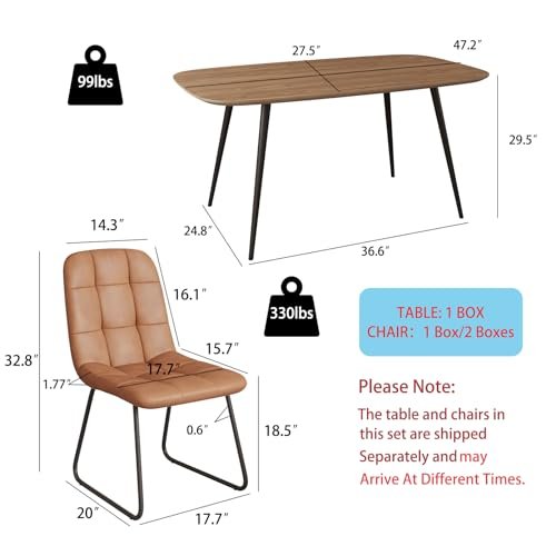 HIPIHOM 47.2'' Dining Table Set for 4